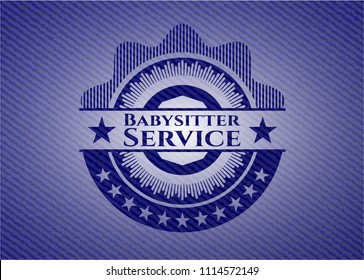 Babysitter Service with denim texture