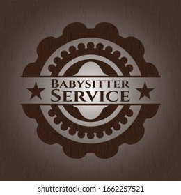 Babysitter Service wood emblem. Vector Illustration.