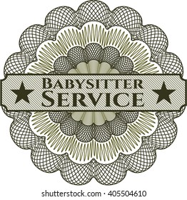 Babysitter Service written inside rosette