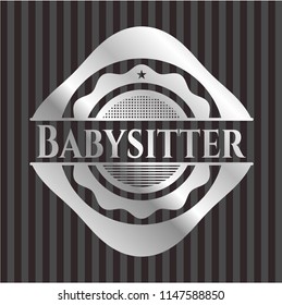 Babysitter silvery badge or emblem