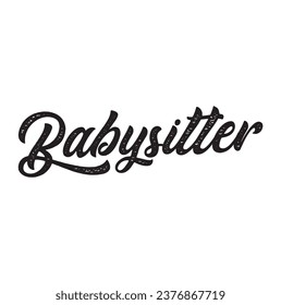 babysitter text on white background.