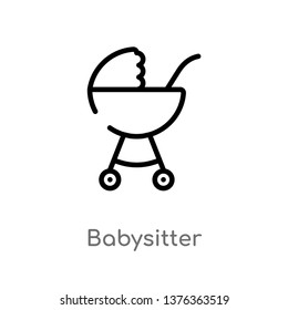 babysitter vector line icon. Simple element illustration. babysitter outline icon from transport concept. Can be used for web and mobile
