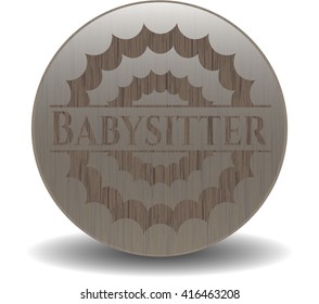 Babysitter vintage wooden emblem