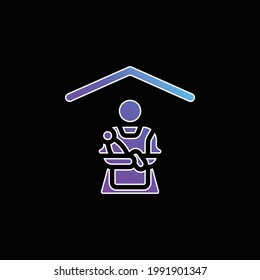 Babysitting blue gradient vector icon