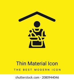 Babysitting minimal bright yellow material icon