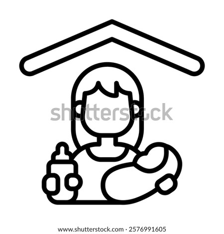Babysitting Service icon line vector illustration