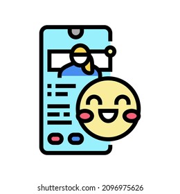 babysitting smartphone app color icon vector. babysitting smartphone app sign. isolated symbol illustration