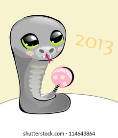 Baby-snake. The symbol of 2013. vector