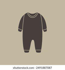 Babywear, baby clothes illustration, brown color