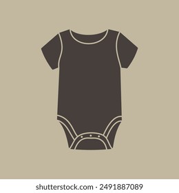 Babywear, baby clothes illustration, brown color