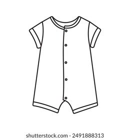 Babywear, baby clothes, outline illustration 