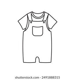 Babywear, baby clothes, outline illustration 