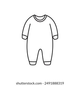 Babywear, baby clothes, outline illustration 