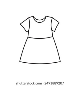 Babywear, baby clothes, outline illustration 