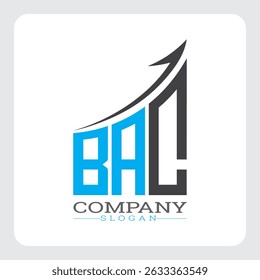 BAC Company Logo Design Growth vector, BAC Upward Arrow Business Success Logo vector, Corporate Branding BAC Logo Concept vector, BAC Modern Financial Growth Chart Logo vector,