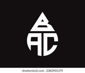 BAC letter water drop shape logo design. BAC drop logo simple design.