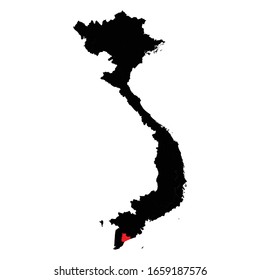 Bac Lieu province highlighted on Vietnam map Vector EPS 10