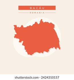 Bacau County (Administrative divisions of Romania, Nord-Est development region) map vector illustration, scribble sketch Bacau map