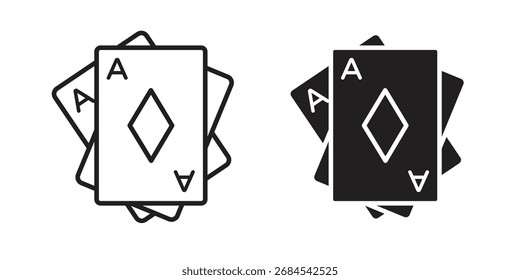 Baccarat-Symbole einfacher Vektorsatz. Logo-Symbol-Set