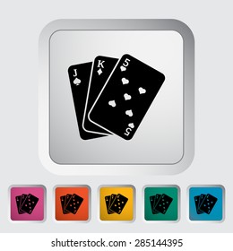 Baccarat. Single flat icon on the button. Vector illustration.
