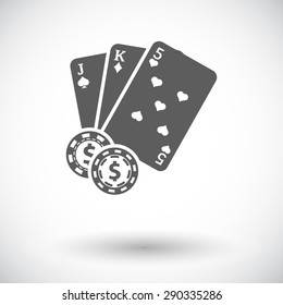Baccarat. Single flat icon on white background. Vector illustration.