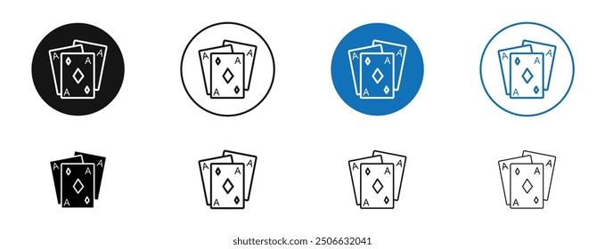 Baccarat vector icon in black and blue colors