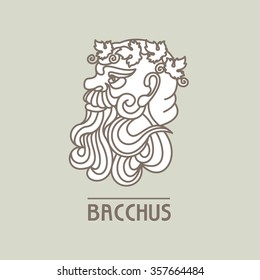 Bacchus. Der Gott des Weins. Vektorlogo.