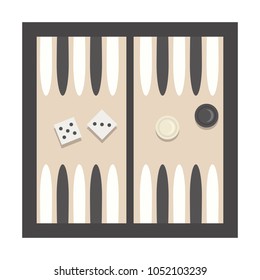 Bacgammon vector illustration.Board game over white 