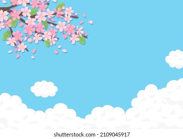 Bacground with Cherry blossom on blue sky