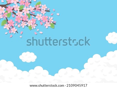 Bacground with Cherry blossom on blue sky