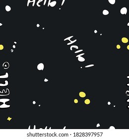 bacground doodle pattern vector color yellow hello
