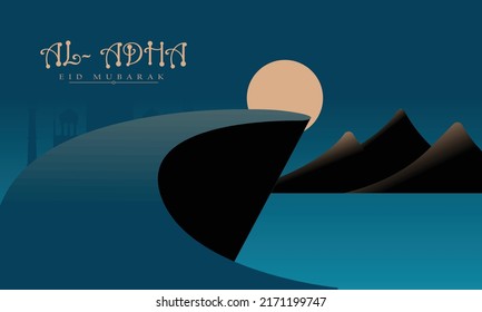 Plantilla nocturna de Bachelet Happy eid al adha mubarak