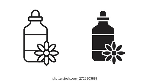 Bach flowers icon flat simple icon. Liner version - stock vector.