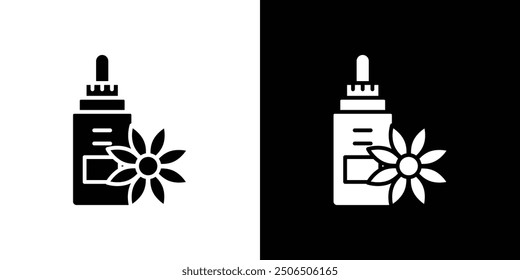 Bach flowers icon Flat vector set outline