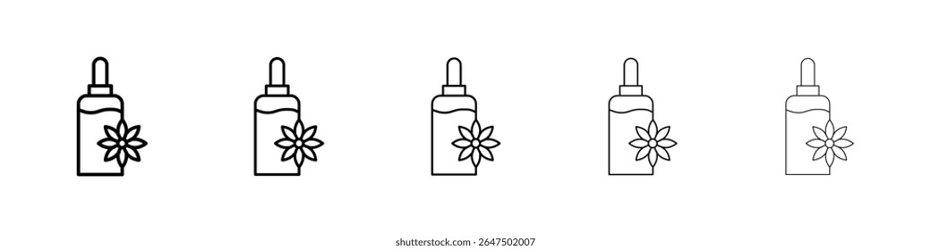 Bach flowers icon graphic set. trendy stroke line style