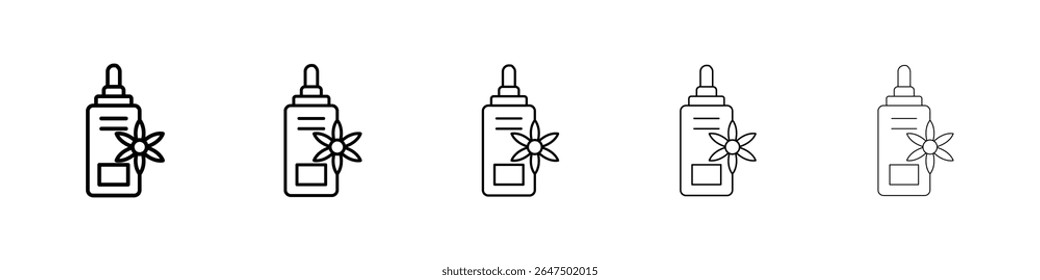 Bach flowers icon graphic set. trendy stroke line style