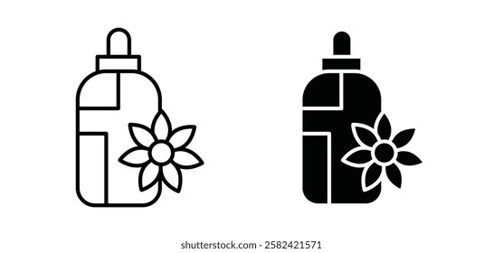 Bach flowers icons pack vectors in black flat and strokes