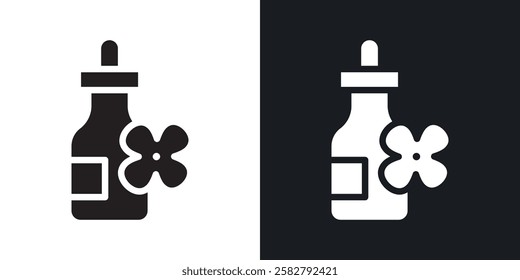 Bach flowers icons set vectors black and colored style