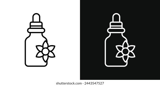 Bach Flowers and Natural Remedy Icons. Organic Oil and Holistic Wellness Symbols.