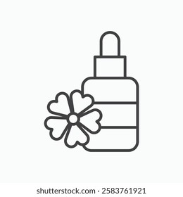 Bach flowers vector icon isolated in black line