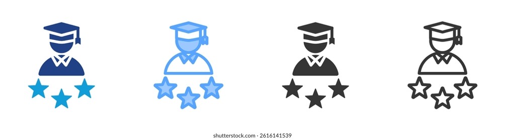 Bachelor Of Arts icon set multiple style collection