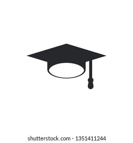 bachelor cap flat vector icon