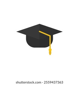 bachelor cap flat vector icon, Graduation cap. black graduation hat icon. isolated on white background.