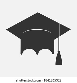 Bachelor cap icon, education concept, flat design, vector 10 illustration