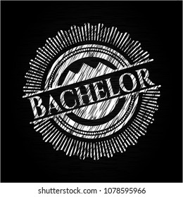  Bachelor chalkboard emblem on black board