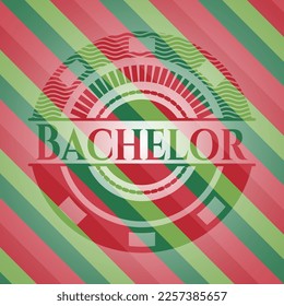 Bachelor christmas badge. Vector Illustration. Detailed. 