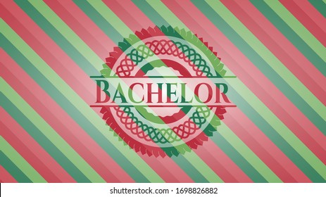 Bachelor christmas colors emblem. Vector Illustration. Detailed.