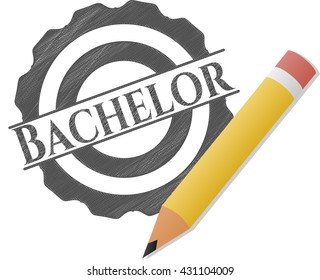 Bachelor draw with pencil effect