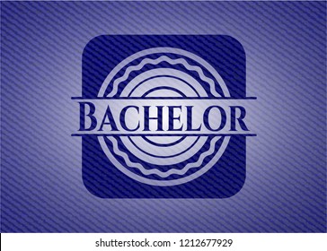 Bachelor emblem with jean high quality background