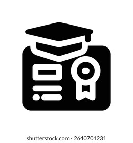 bachelor glyph icon. Strong and solid vector icon for websites, mobile interfaces, presentations, and visual branding. High quality and easy to edit.